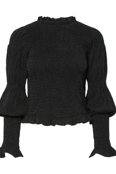 Pira Ls Smock Top - Svart - Bluser - Helt Dilla AS