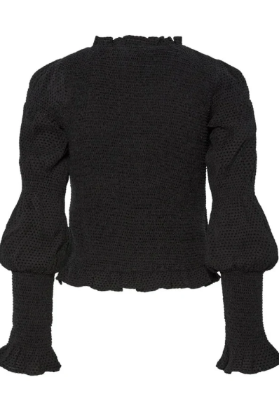 Pira Ls Smock Top - Svart - Bluser - Helt Dilla AS