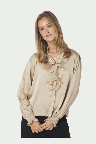 Zamola Blouse - Dark Sand - Bluser - Helt Dilla AS