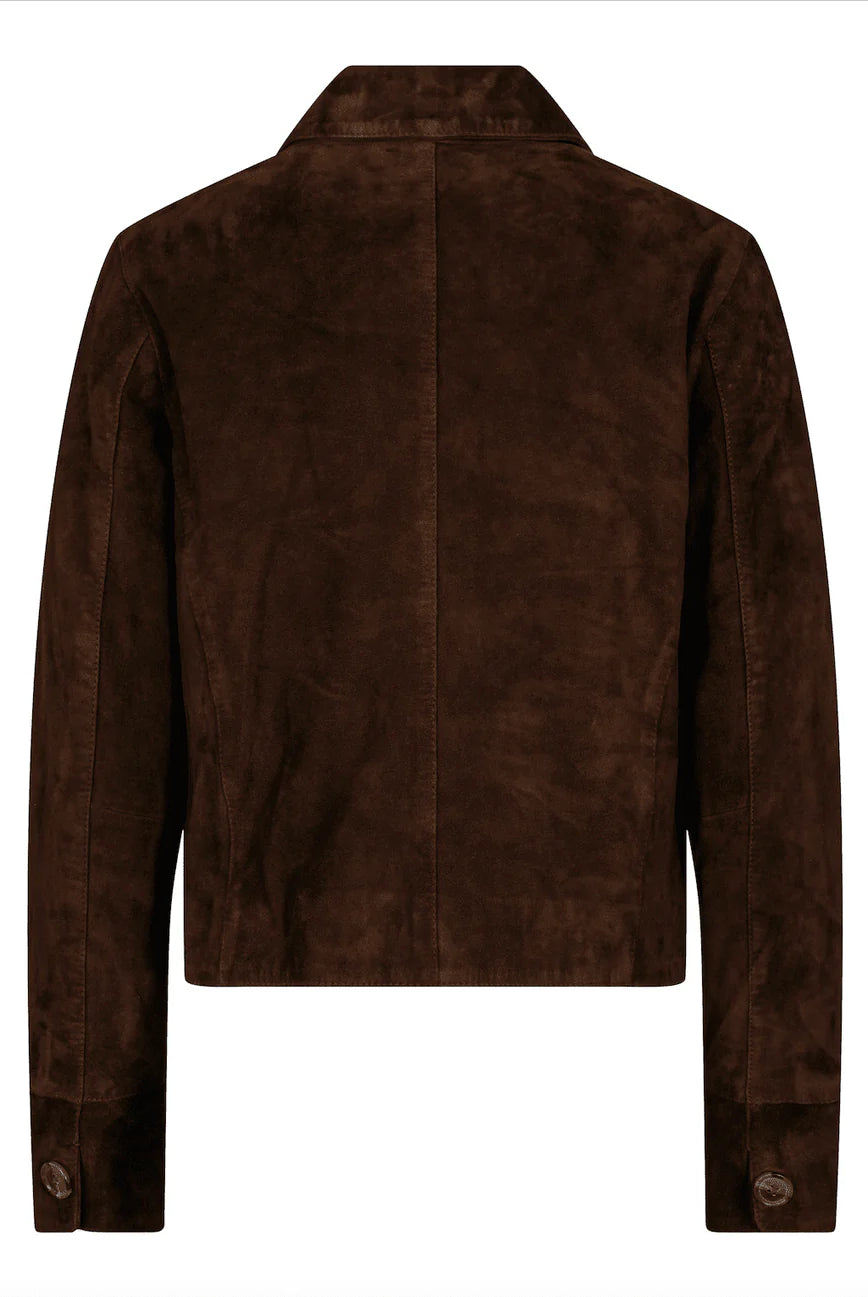 Allie Goat Suede Jacket - Dark Brown - Yttertøy - Helt Dilla AS