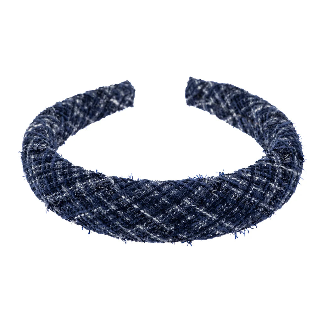 Tweed Hair Band - Grisalle Blue