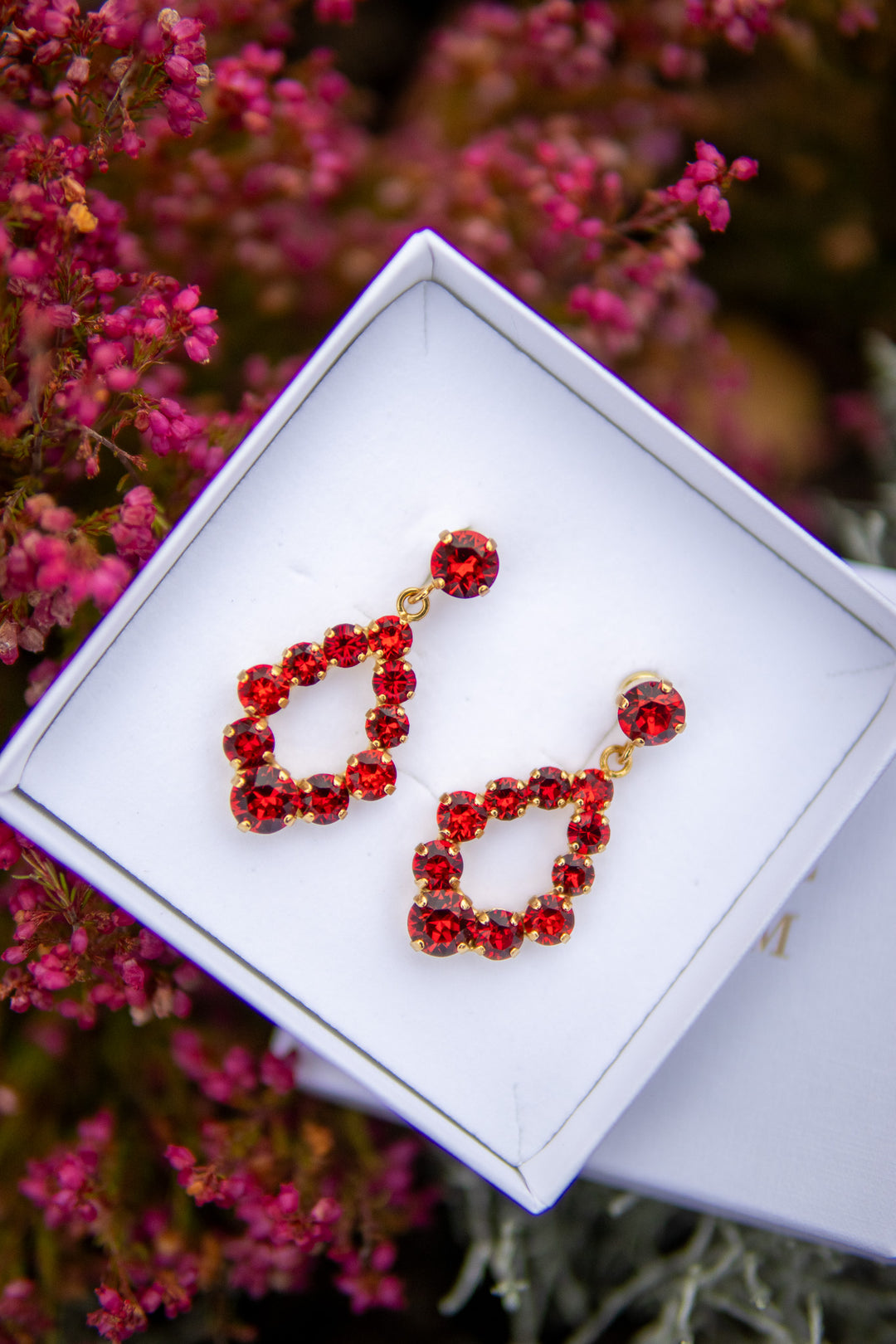Mini delia earring - red combo