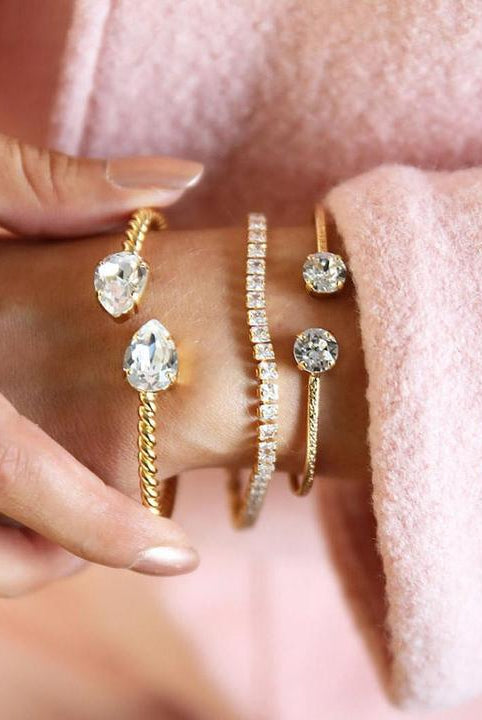 Zara bracelet gold - crystal - Tilbehør - Helt Dilla AS