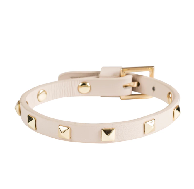 Leather Stud Bracelet Mini - Sand