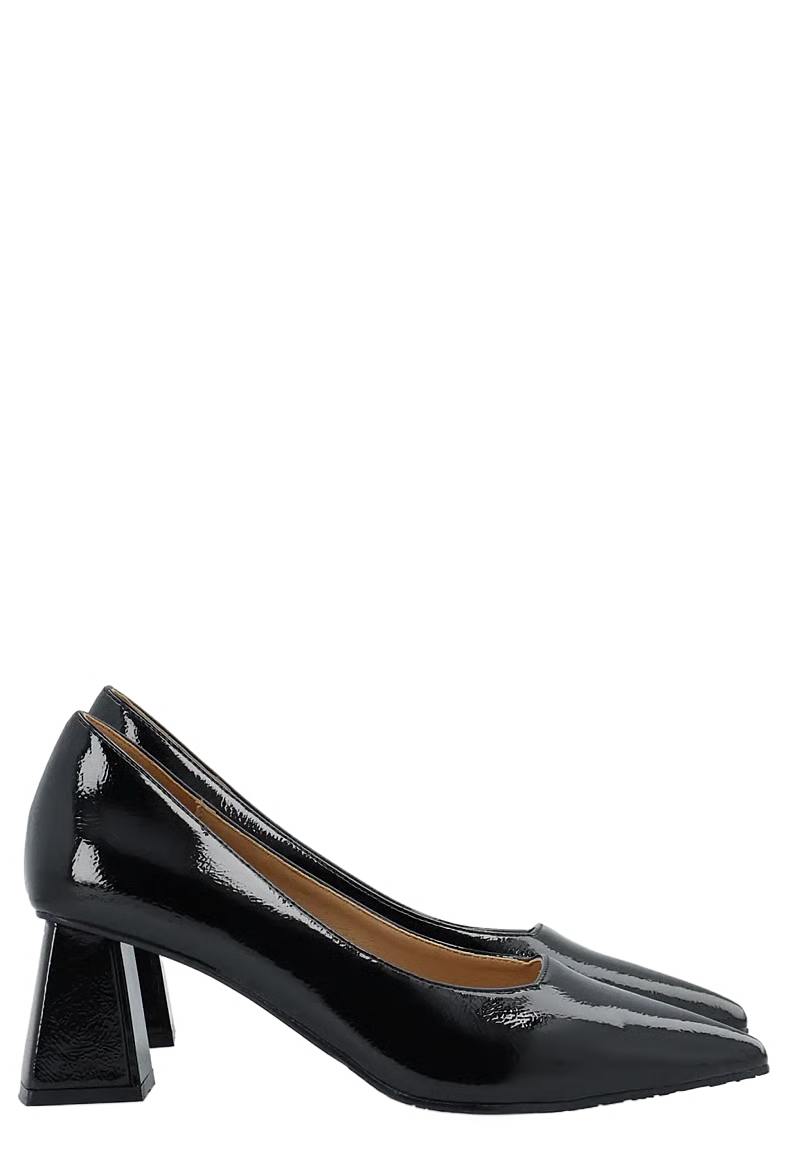 BiaMaralyn Court Shoe Faux Leather - Black Patent - Sko - Helt Dilla AS