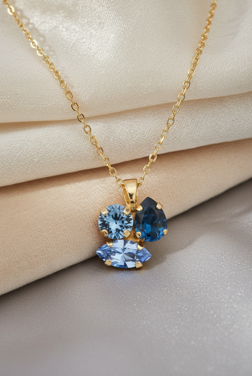 Ana Necklace - denimblue combo - Tilbehør - Helt Dilla AS