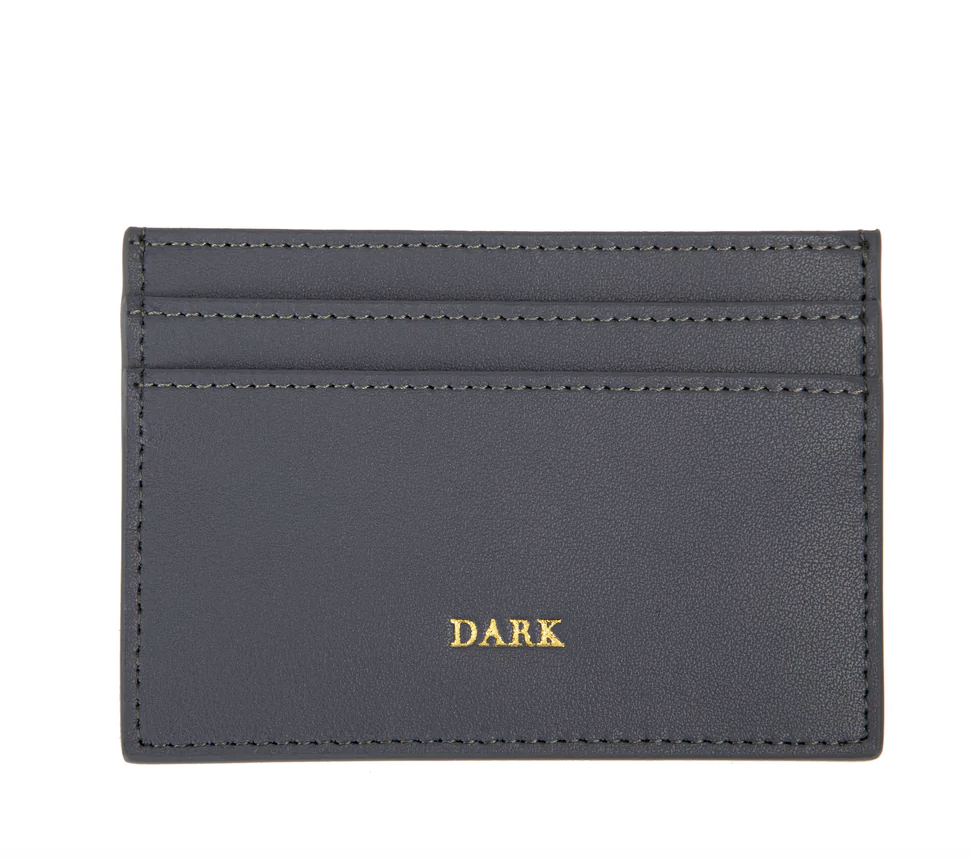 Leather Card Holder Nappa - Steel Blue