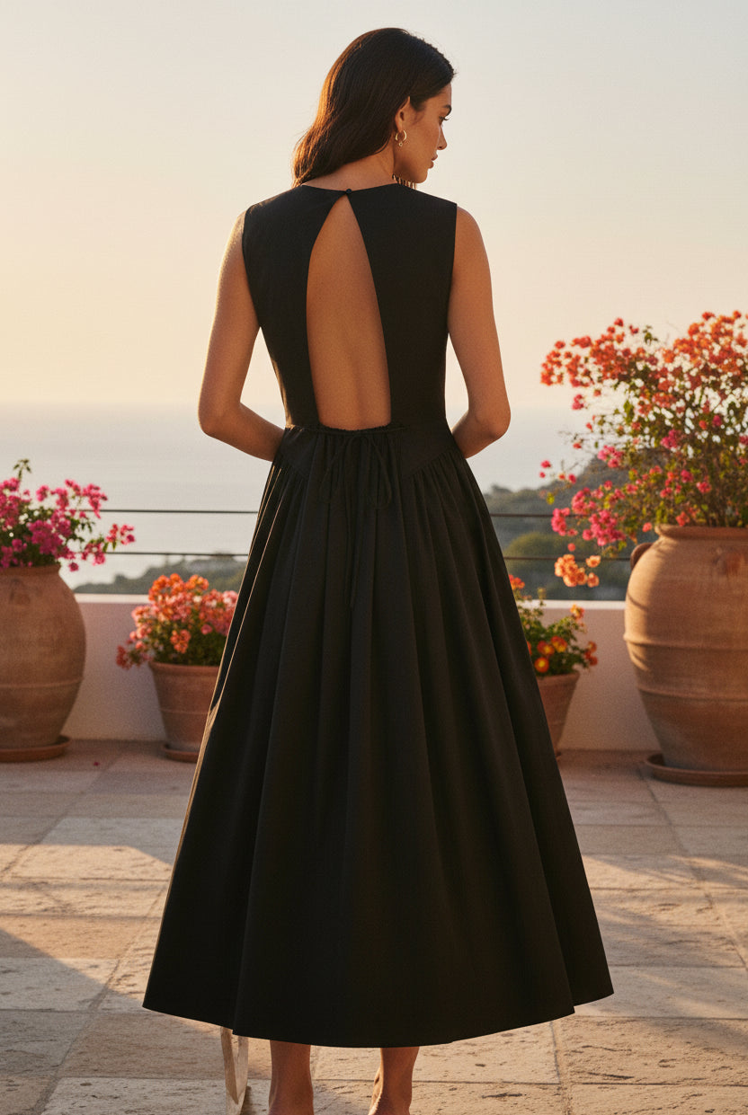 CM Poppi Open-Back Dress - Black - Kjoler - Helt Dilla AS