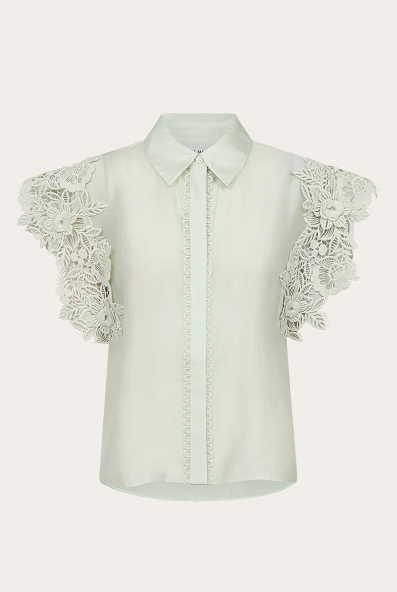CM Molly Embroidered Shirt - Green Tint - Skjorter - Helt Dilla AS