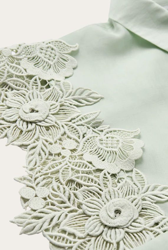 CM Molly Embroidered Shirt - Green Tint - Skjorter - Helt Dilla AS