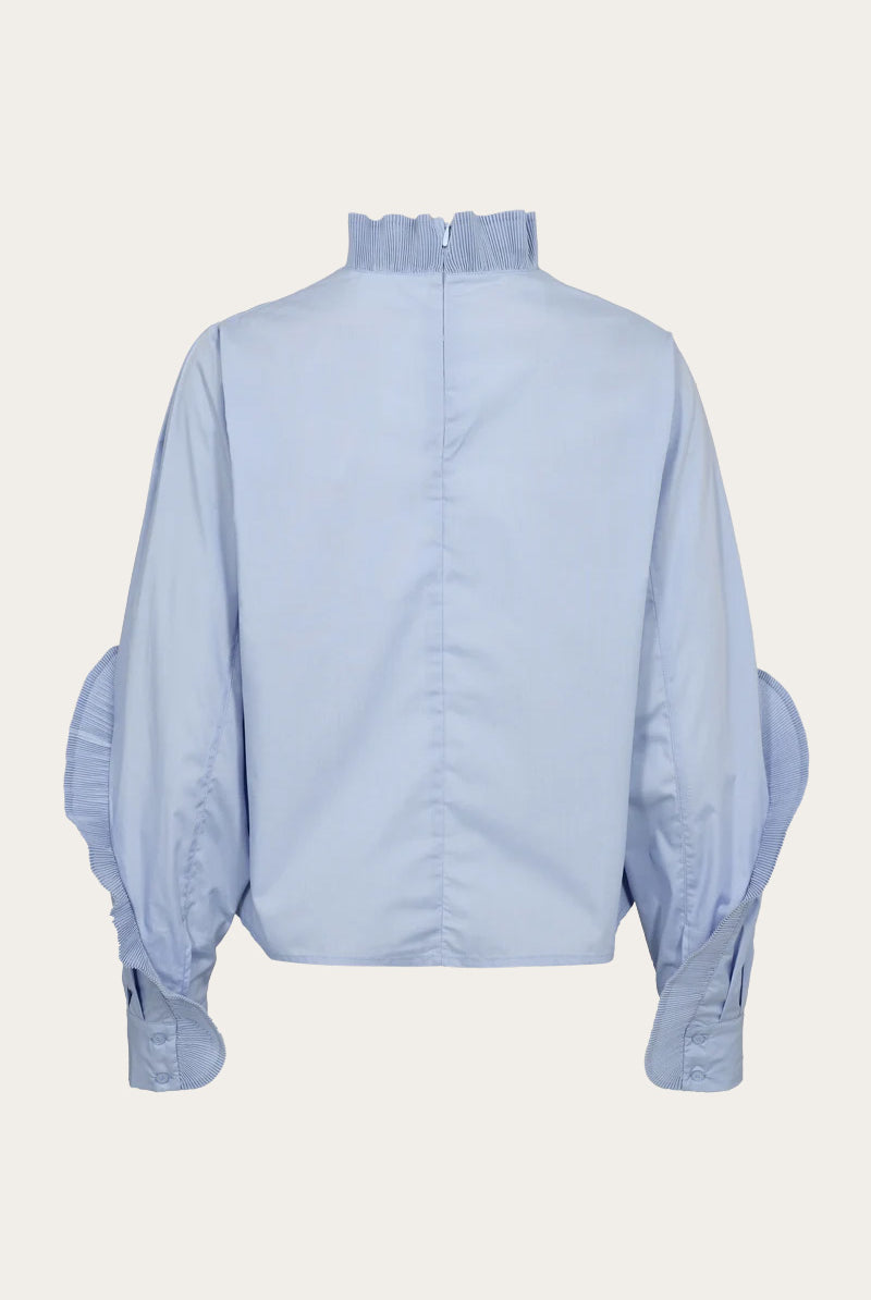 CM Pleat Blouse - Brunnera Blue - Bluser - Helt Dilla AS