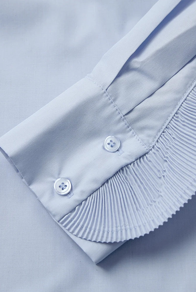 CM Pleat Blouse - Brunnera Blue - Bluser - Helt Dilla AS