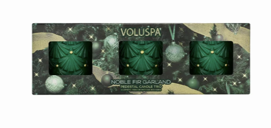 Noble Fir Garland pedestal candle trio - Tilbehør - Helt Dilla AS