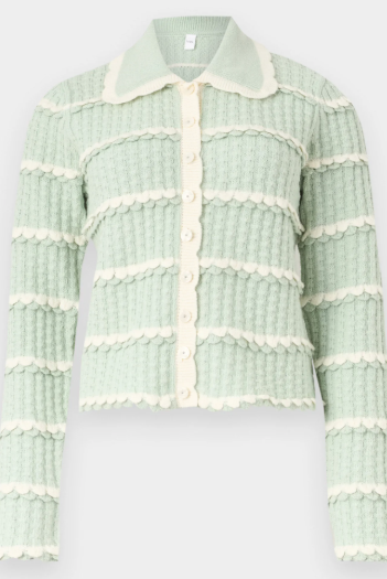 Christel LS knit - surf spray/star white - Cardigans - Helt Dilla AS