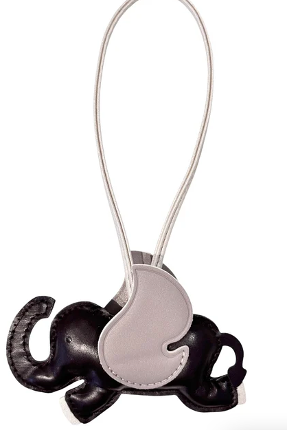 Elephant Bag Charm - Chocolate Brown W/ Warm Taupe & Sparkled Sand - Tilbehør - Helt Dilla AS