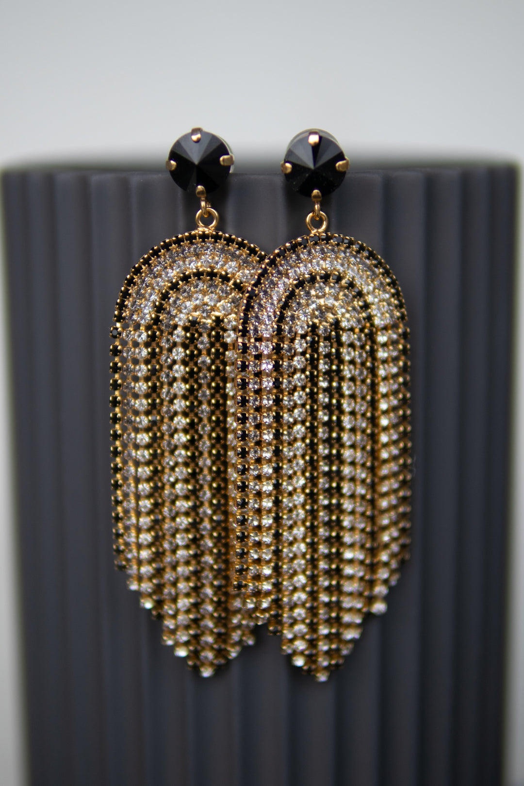 Melinda Earrings - gold/black