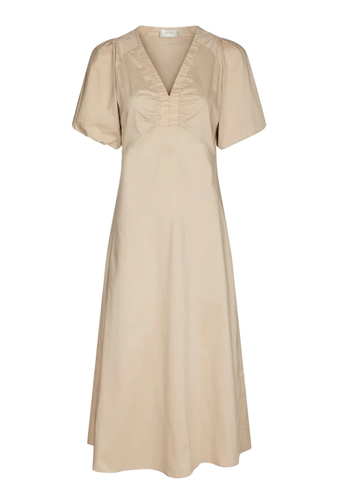 Illana Poplin Dress - Dark Sand - Kjoler - Helt Dilla AS