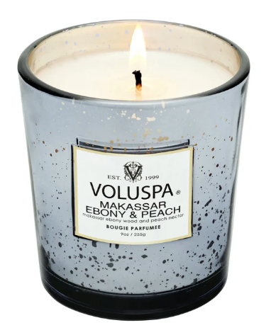 boxed candle Makassar ebony & peach glass 60 timer - Tilbehør - Helt Dilla AS