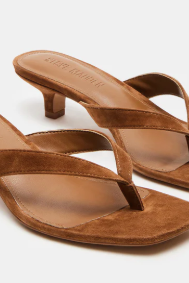 Tracie Kitten Heel Sandal - Chesnut Suede - Sko - Helt Dilla AS