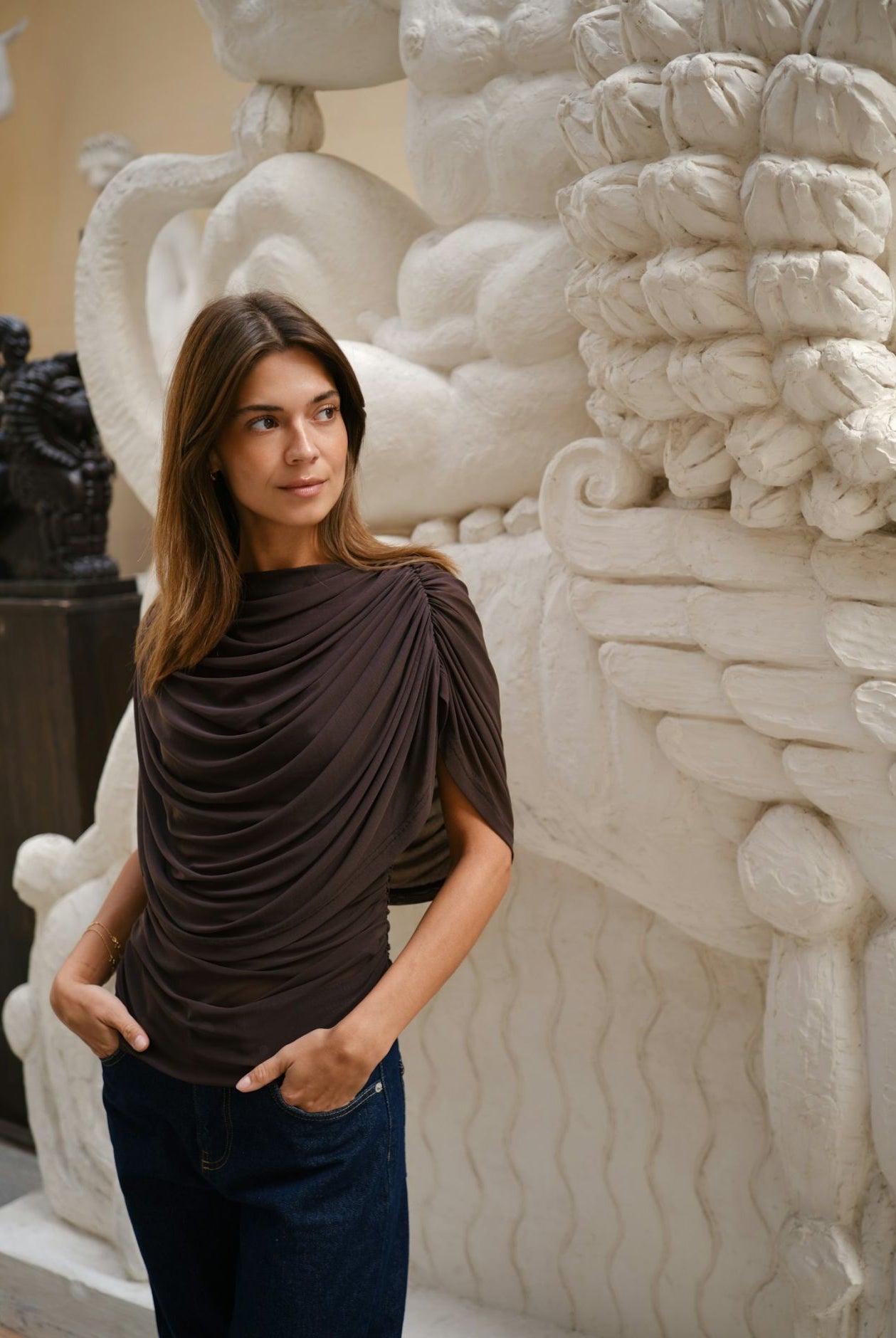 Cottuna Drapy Mesh Top - brown - Singlet, Topper & T-skjorter - Helt Dilla AS