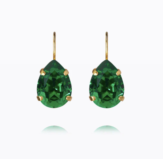 Mini Drop Clasp Earrings / Majestic Green