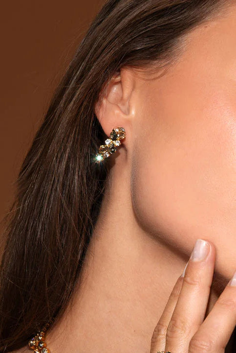 Gabriella Earrings / Black Golden Combo - Tilbehør - Helt Dilla AS