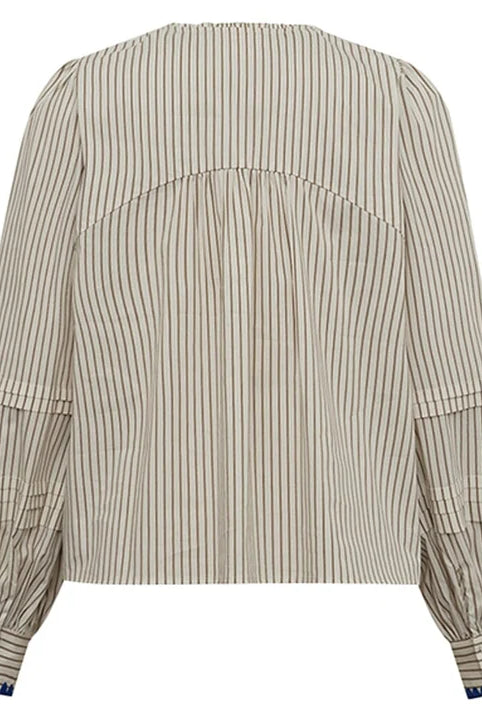 LuisaGO Blouse - Creme Brown Stripe - Bluser - Helt Dilla AS