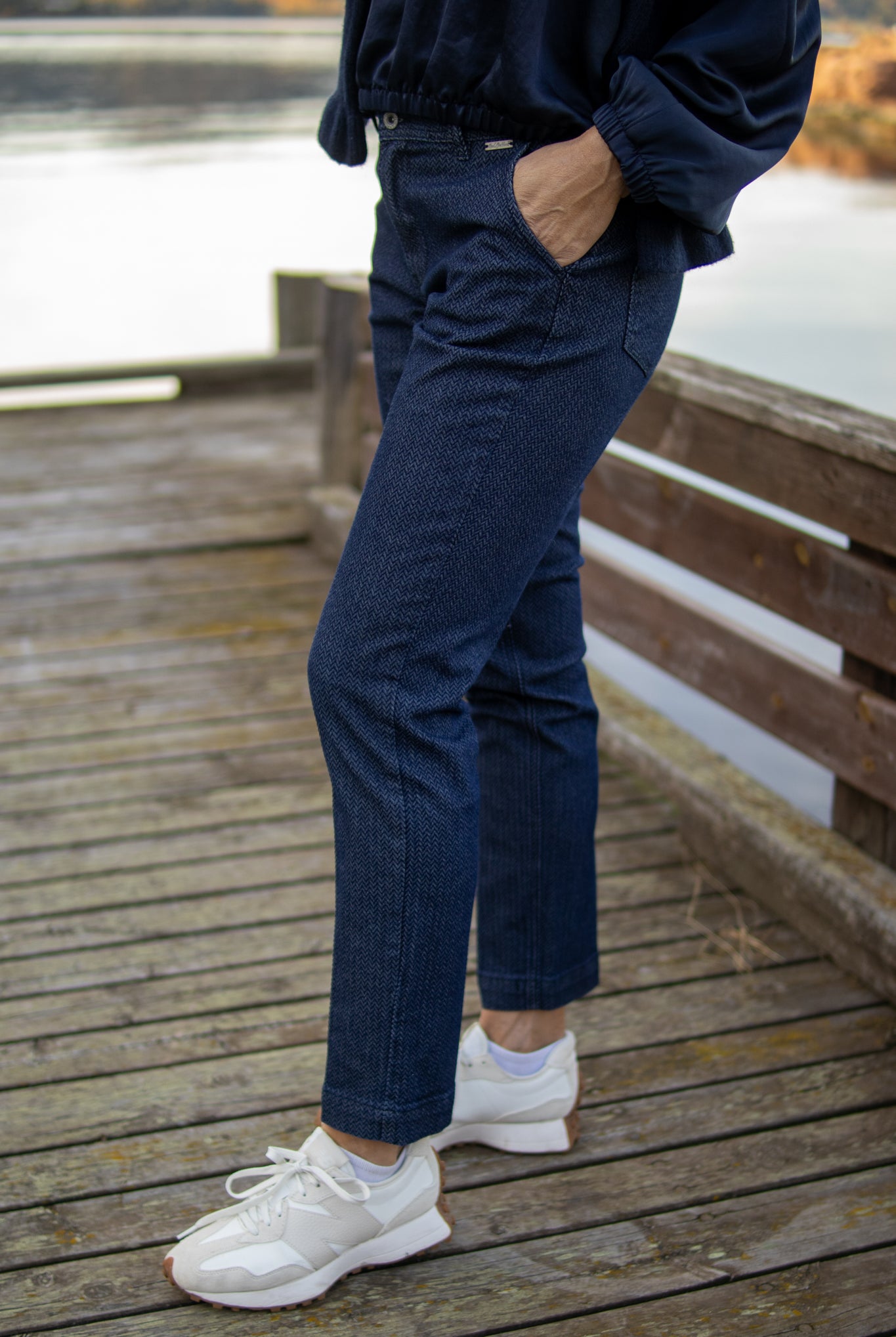 Diana Denim Herringbone - Dark Blue - Bukser - Helt Dilla AS