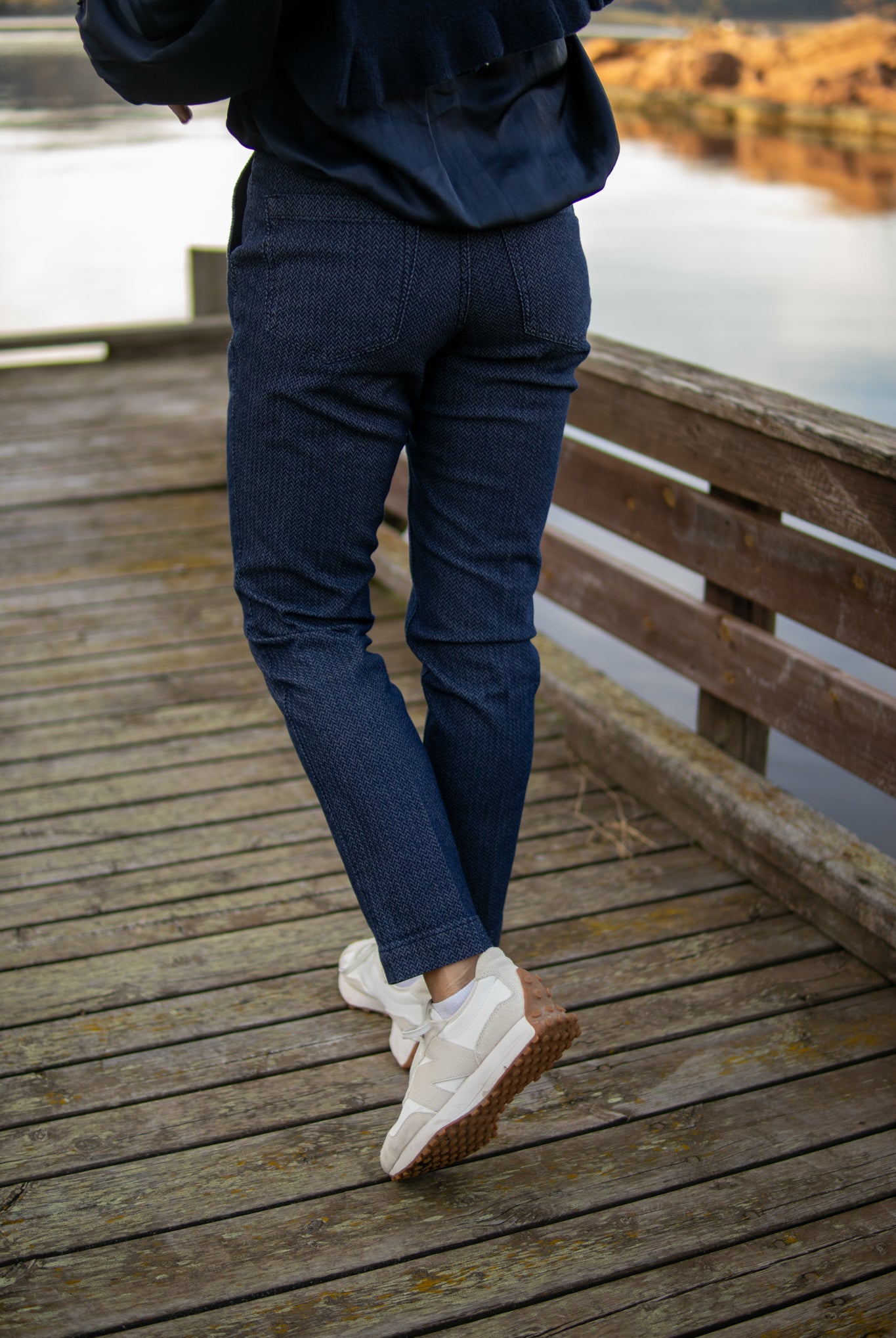 Diana Denim Herringbone - Dark Blue - Bukser - Helt Dilla AS