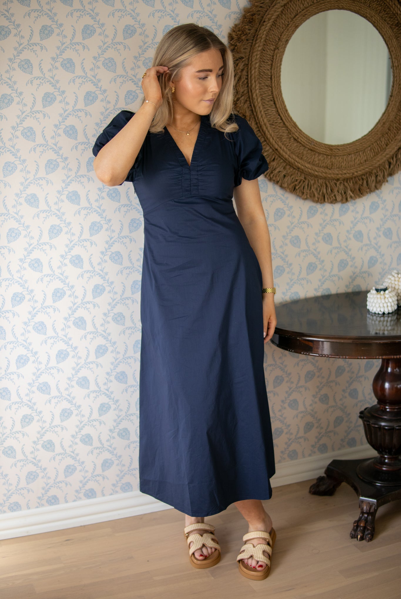 Illana Poplin Dress - Navy - Kjoler - Helt Dilla AS