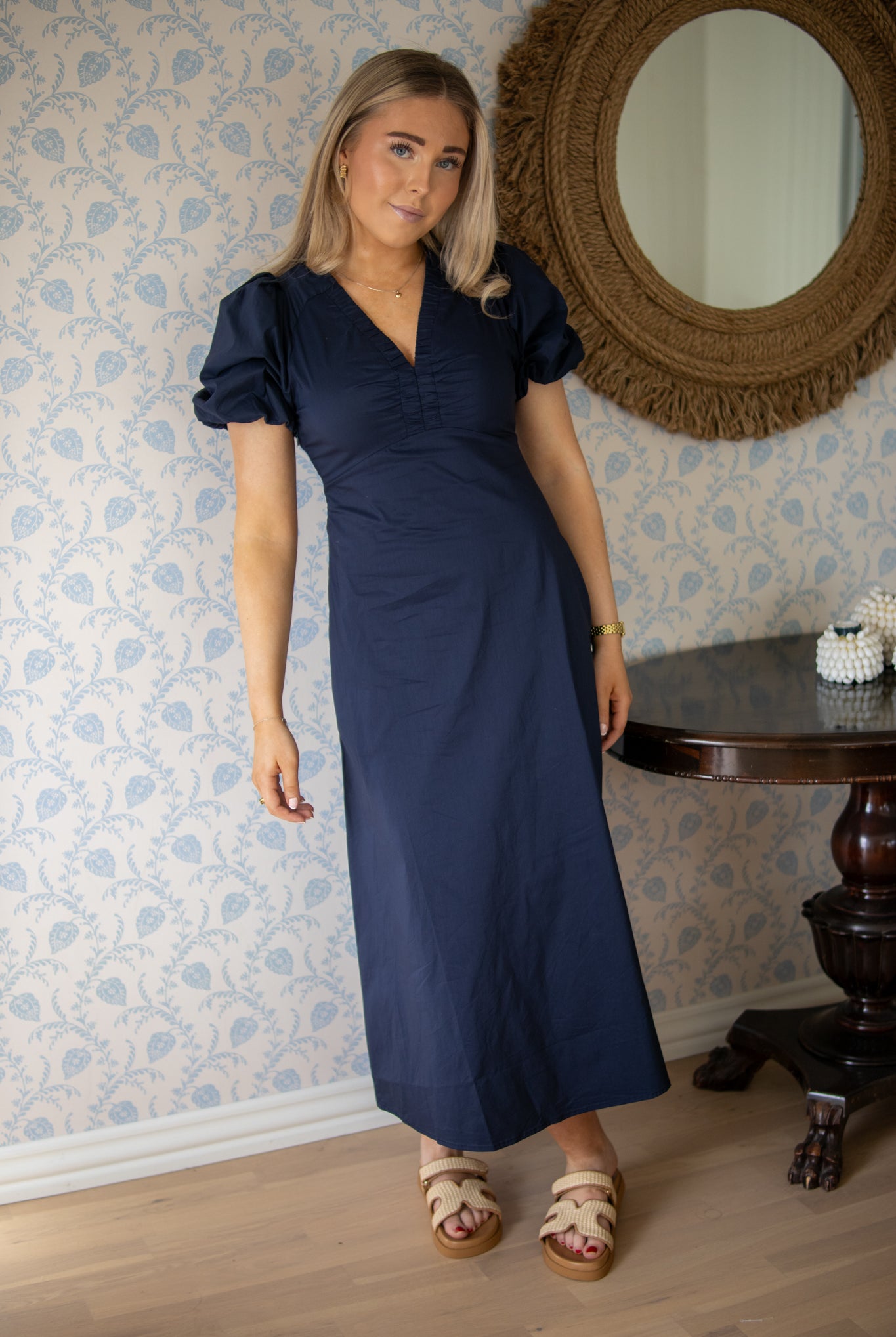 Illana Poplin Dress - Navy - Kjoler - Helt Dilla AS