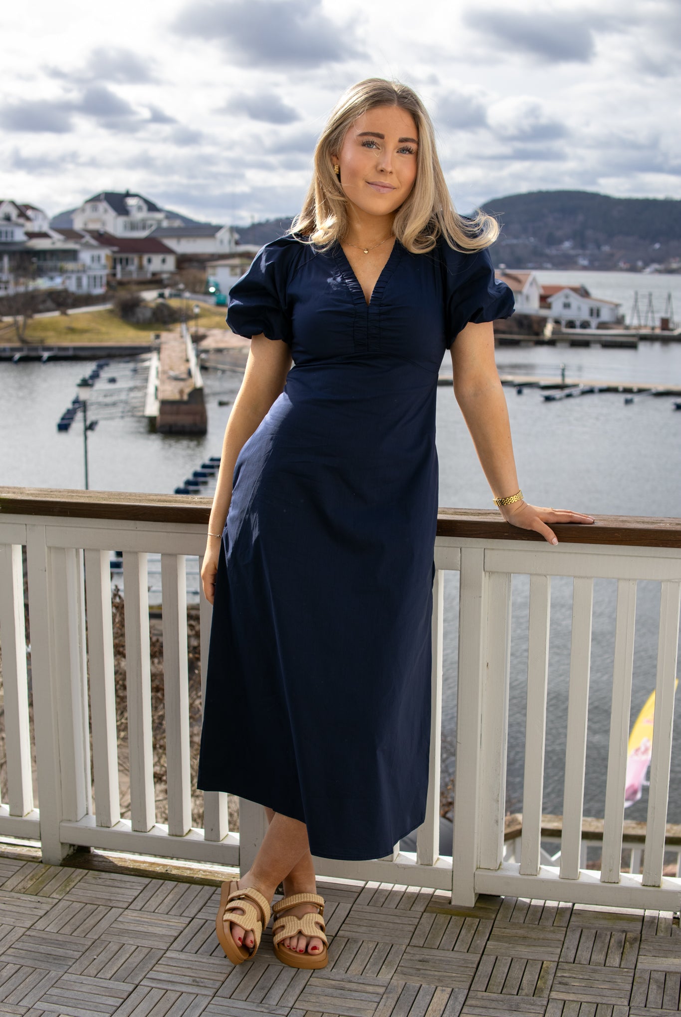 Illana Poplin Dress - Navy - Kjoler - Helt Dilla AS