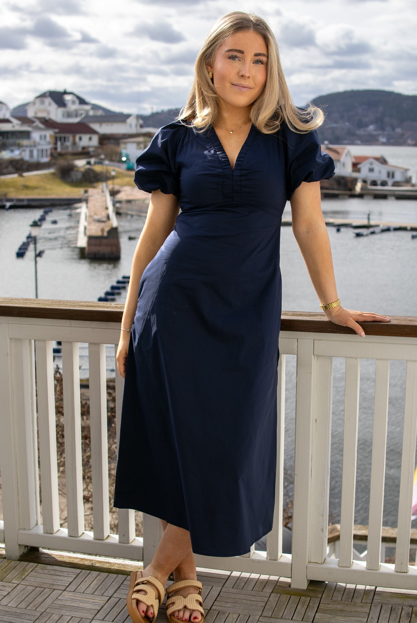 Illana Poplin Dress - Navy - Kjoler - Helt Dilla AS