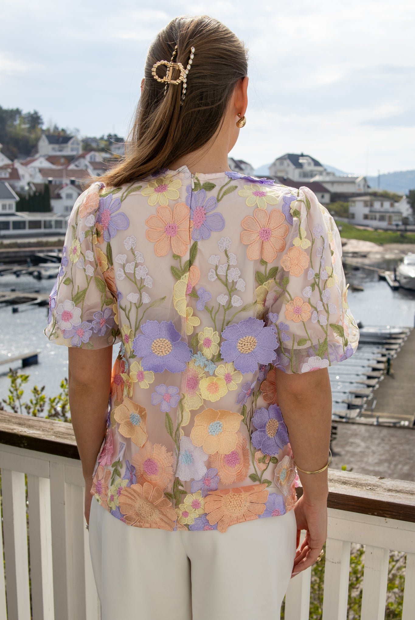 Flowering SS Top - Lavendula / Pastel Flowers - Topp - Helt Dilla AS