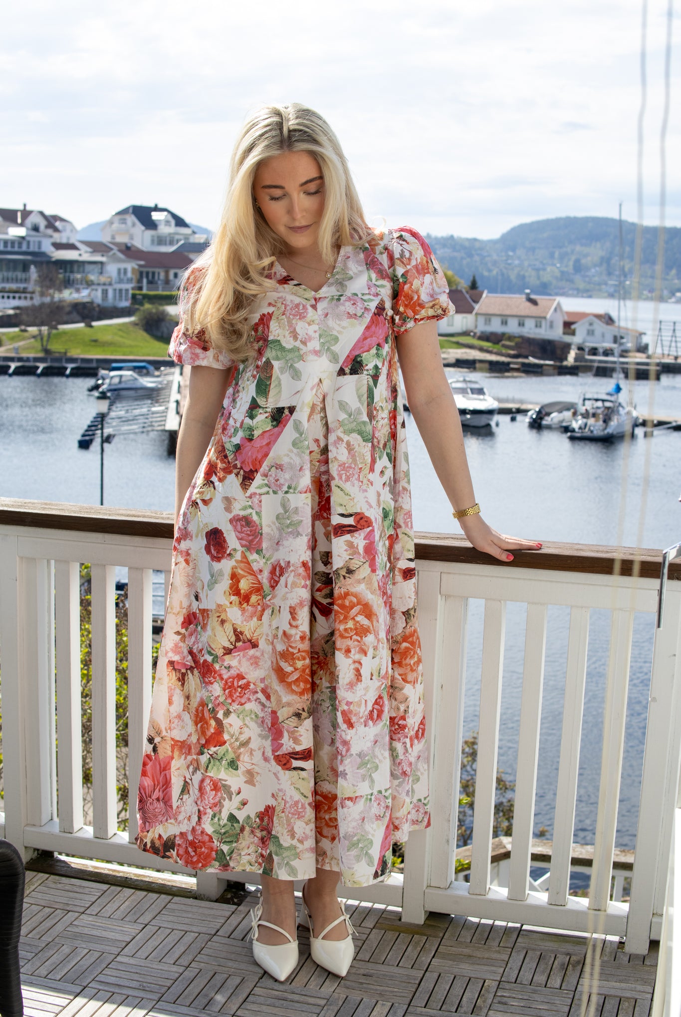 Yasrosalla maxi dress - pristine/rosalla blomster - Kjoler - Helt Dilla AS