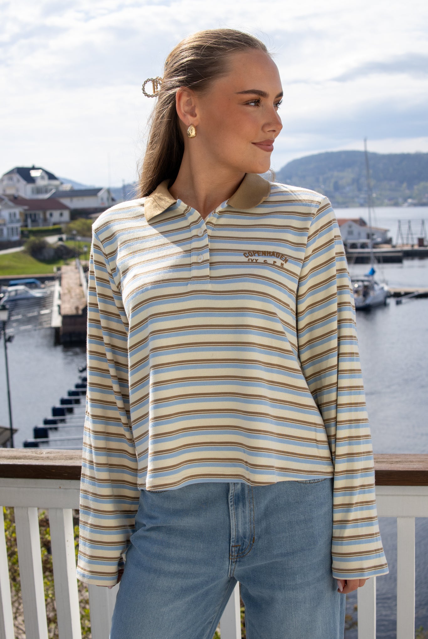 Pologenser Ivy-stix LS Polo - blue stripes - Genser - Helt Dilla AS