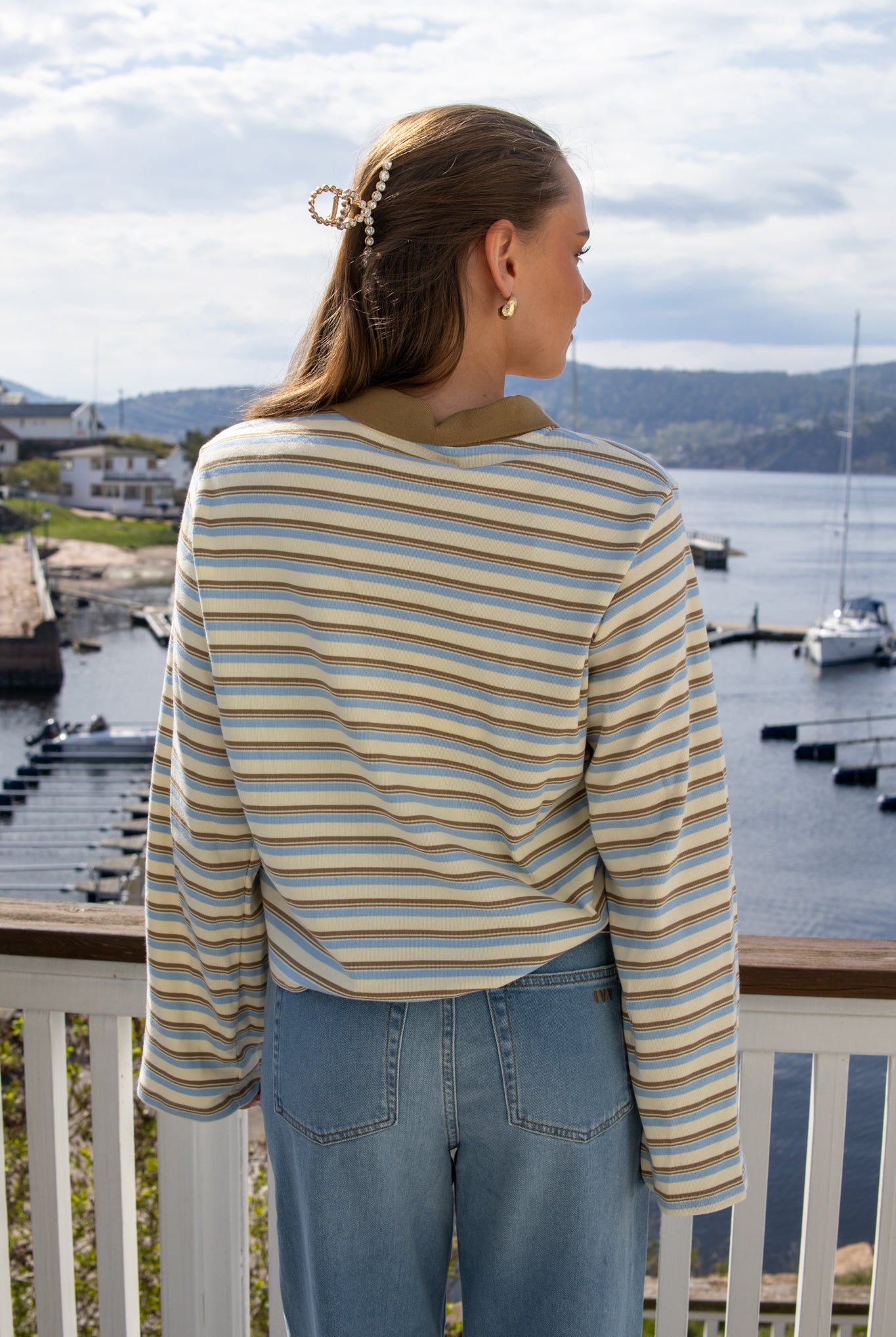 Pologenser Ivy-stix LS Polo - blue stripes - Genser - Helt Dilla AS