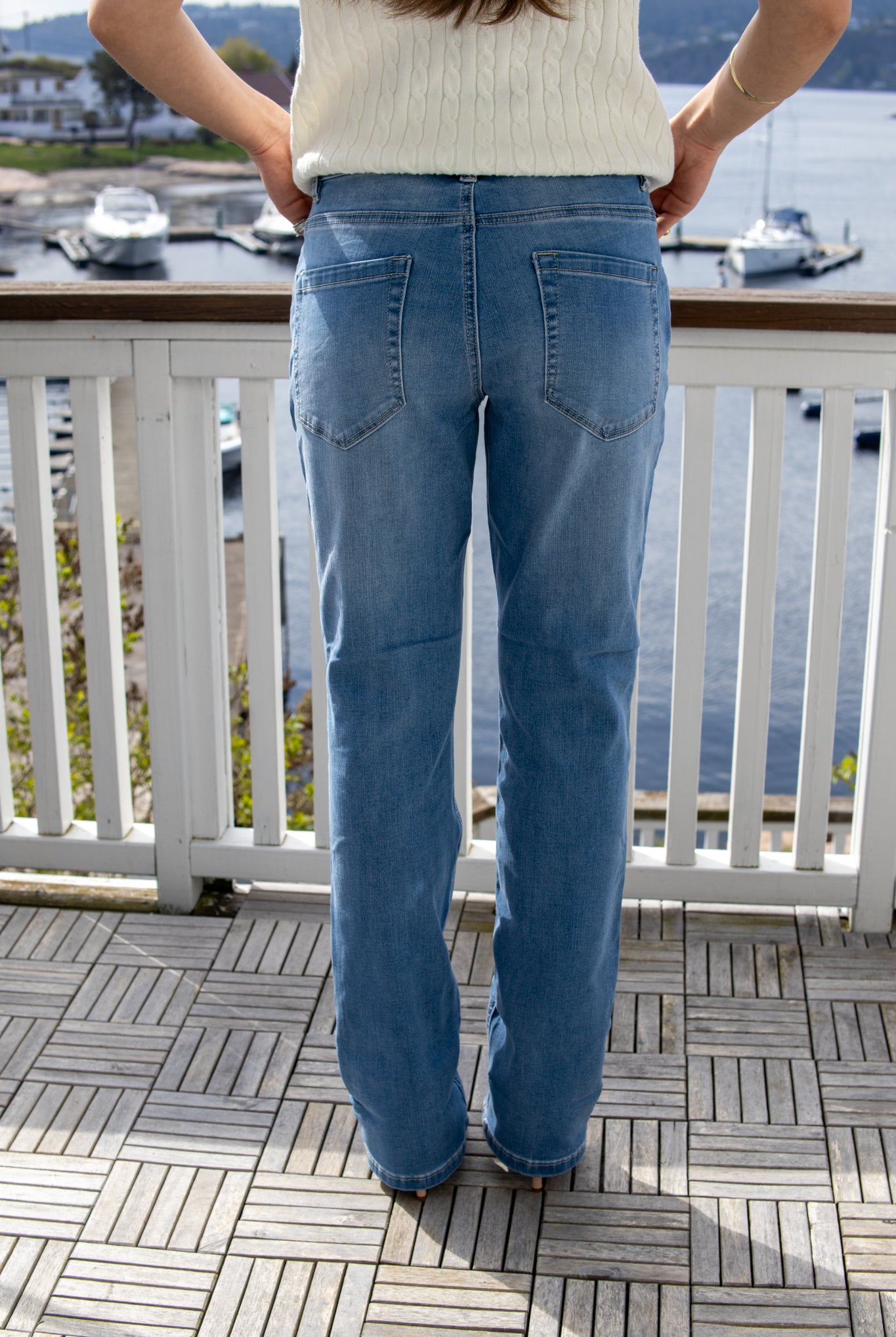 Kate Denim Embroid Pockets - Stone Used - Jeans - Helt Dilla AS