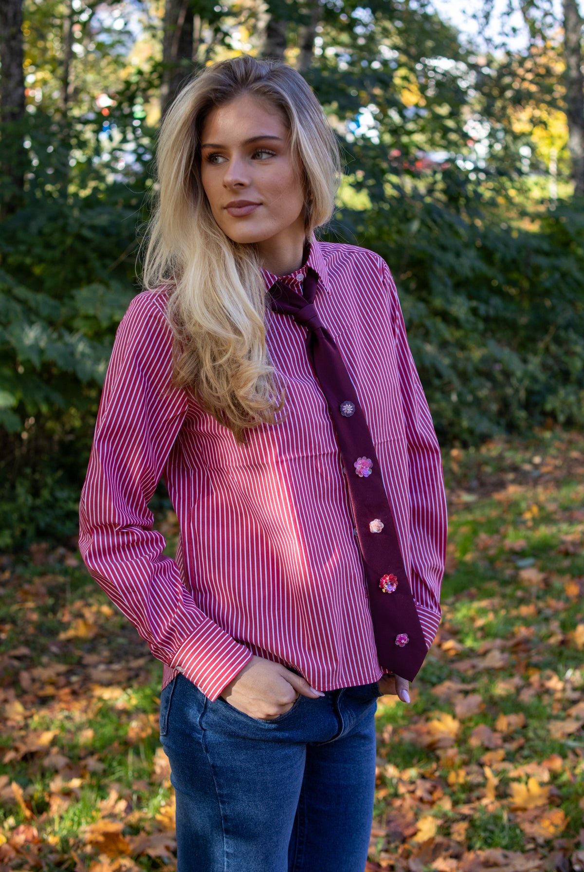 NuPaloma Tie Shirt - Goji Berry - Skjorter - Helt Dilla AS