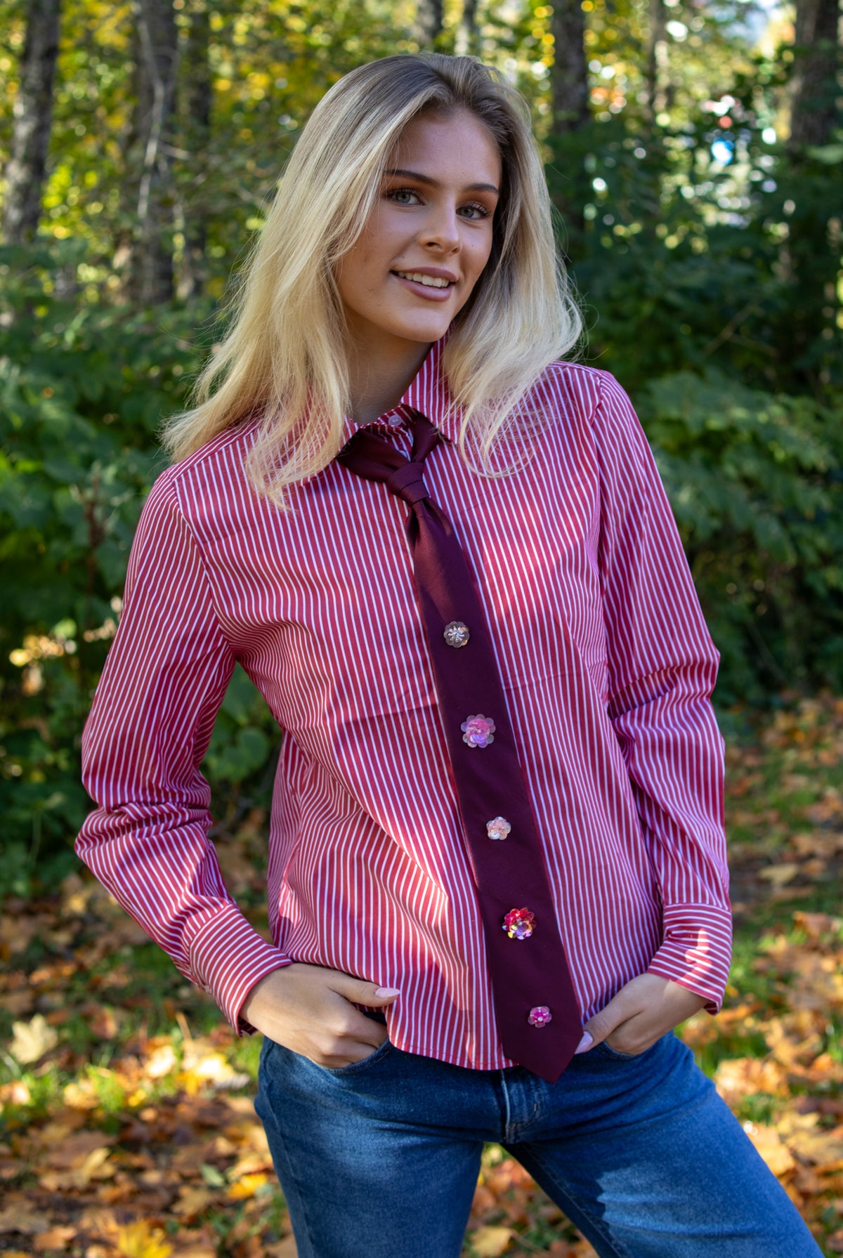 NuPaloma Tie Shirt - Goji Berry - Skjorter - Helt Dilla AS