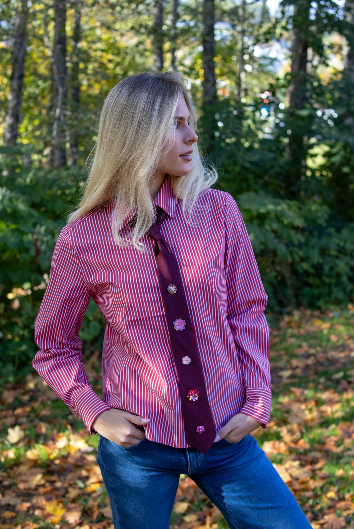 NuPaloma Tie Shirt - Goji Berry - Skjorter - Helt Dilla AS