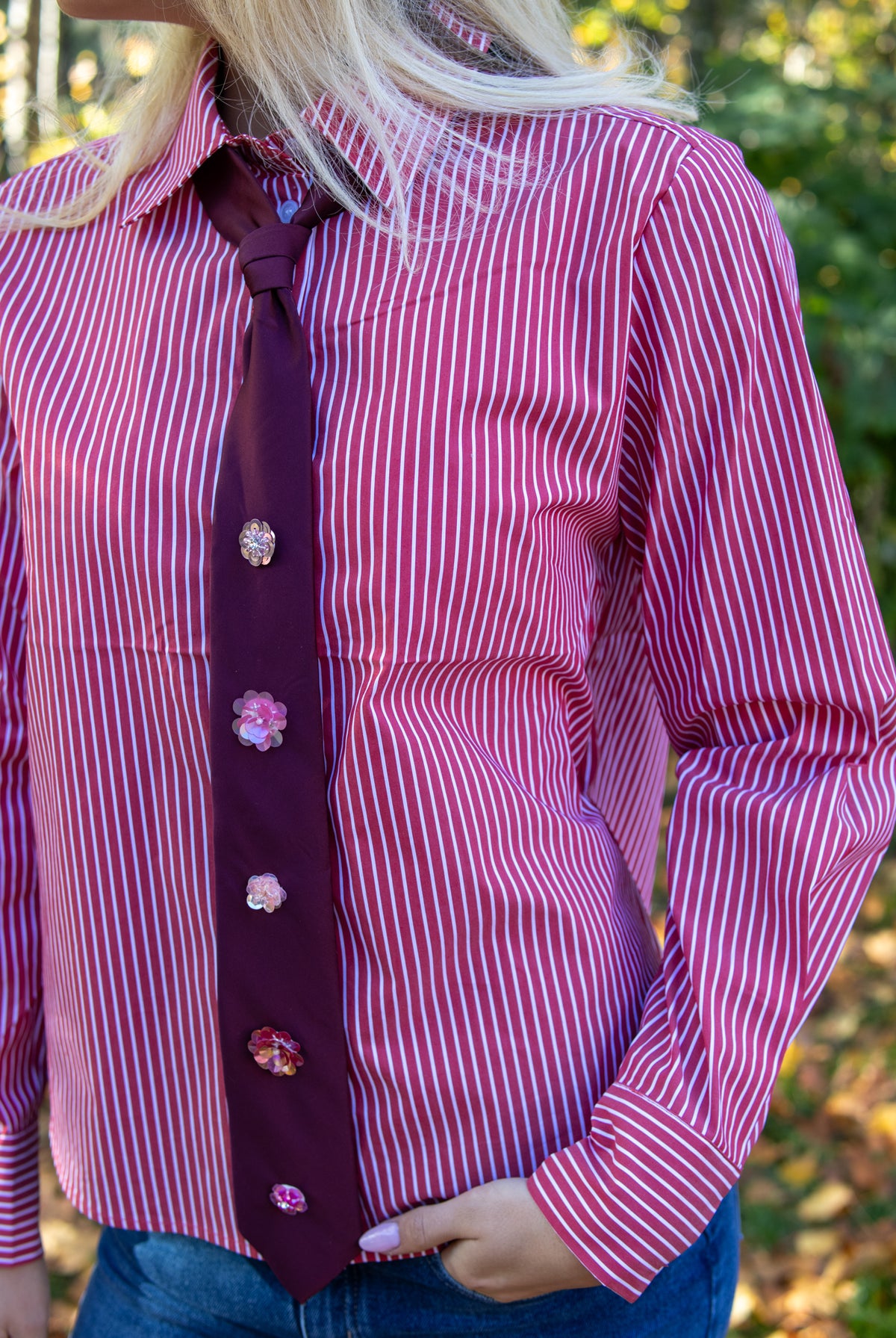 NuPaloma Tie Shirt - Goji Berry - Skjorter - Helt Dilla AS