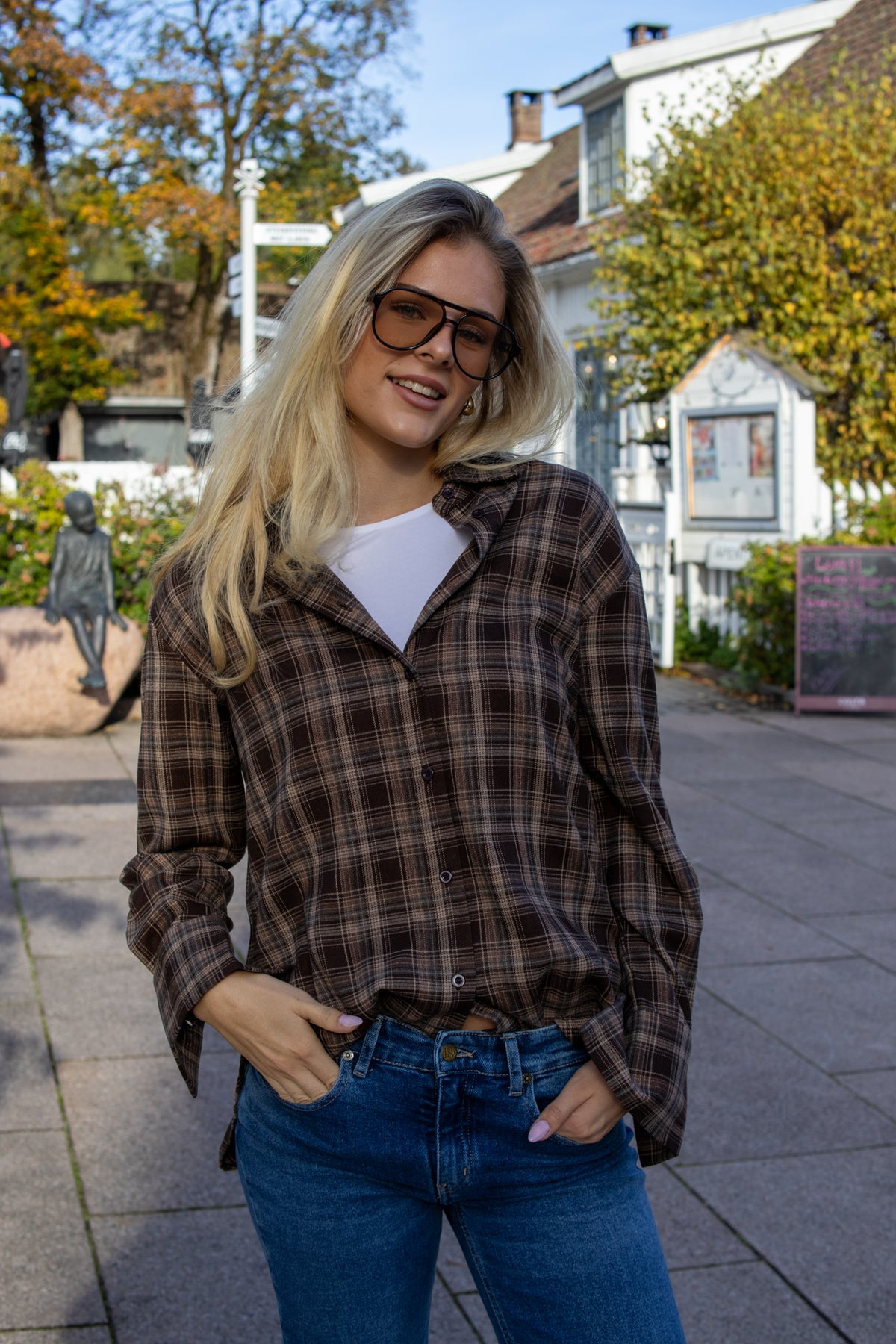 Krista check - brown - Skjorter - Helt Dilla AS