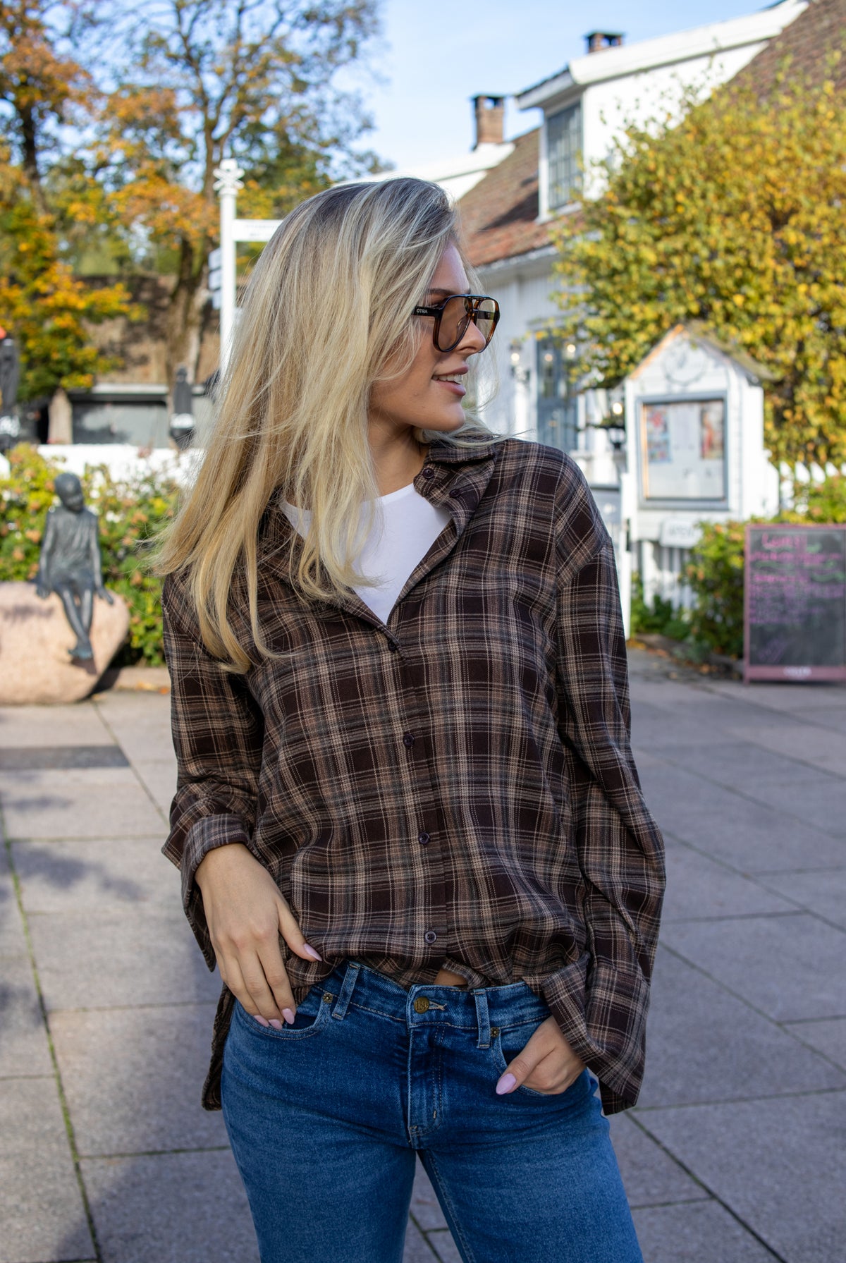Krista check - brown - Skjorter - Helt Dilla AS
