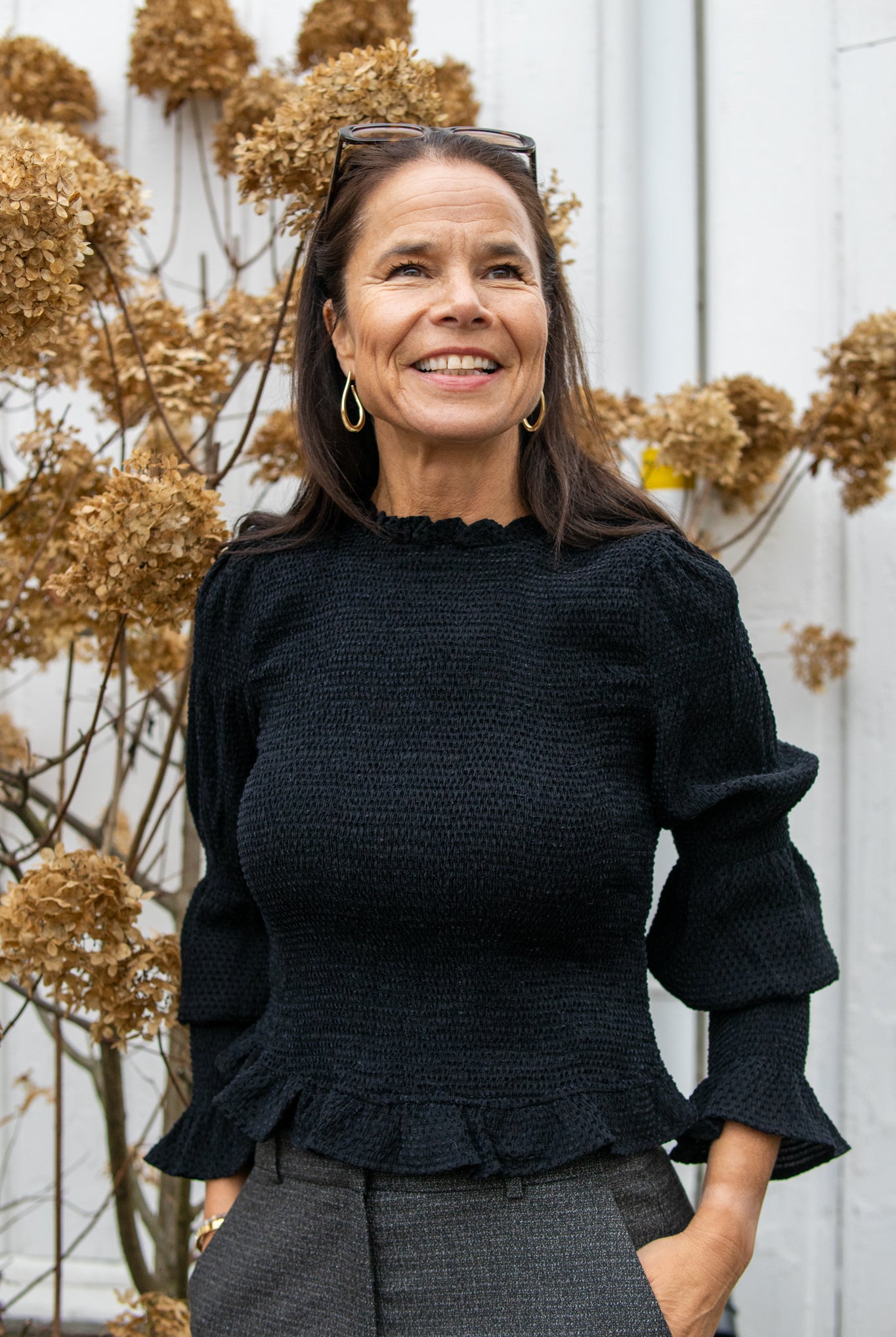 Pira Ls Smock Top - Svart - Bluser - Helt Dilla AS