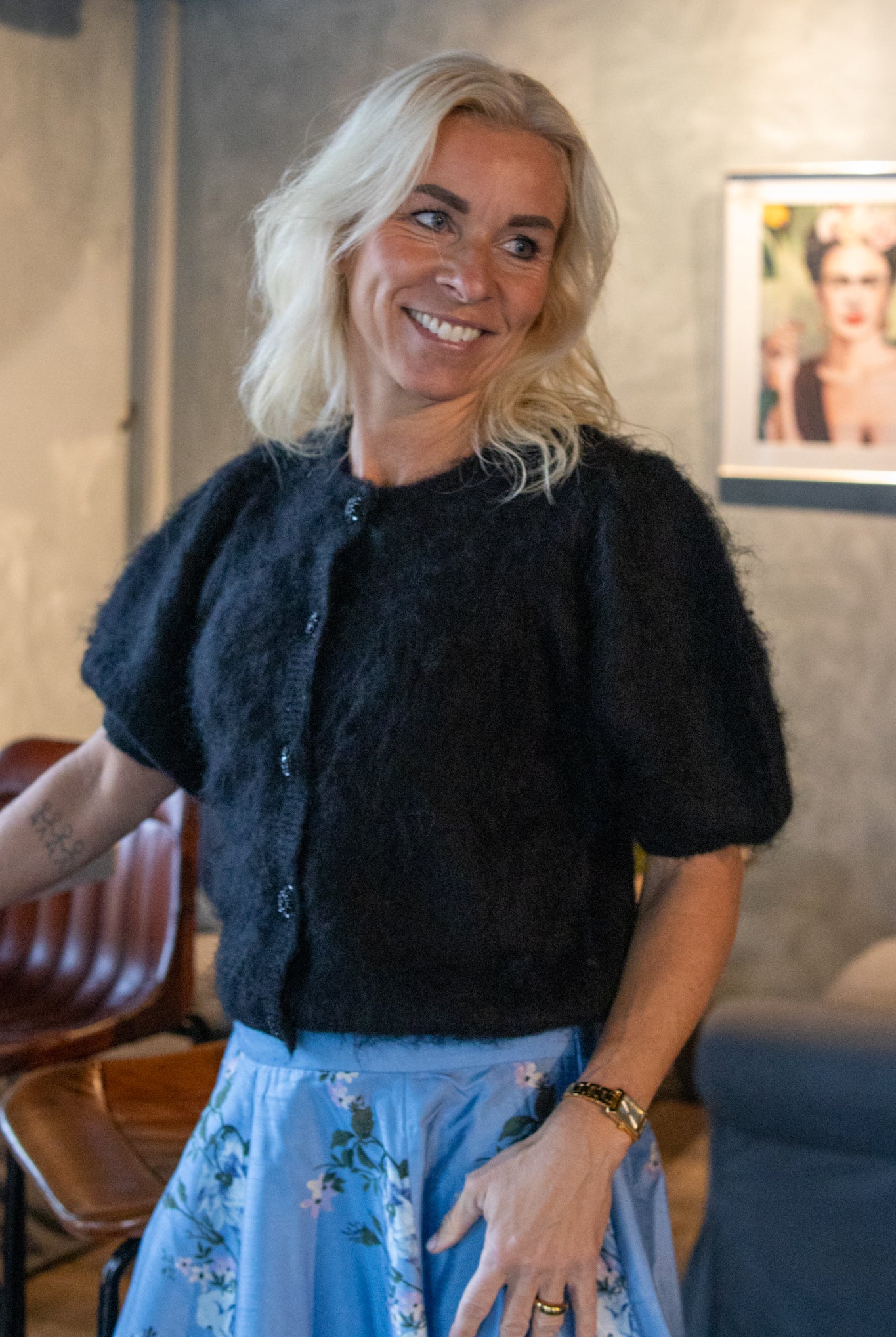 Hairy Knit Puffed Jacket - Svart - Cardigans - Helt Dilla AS