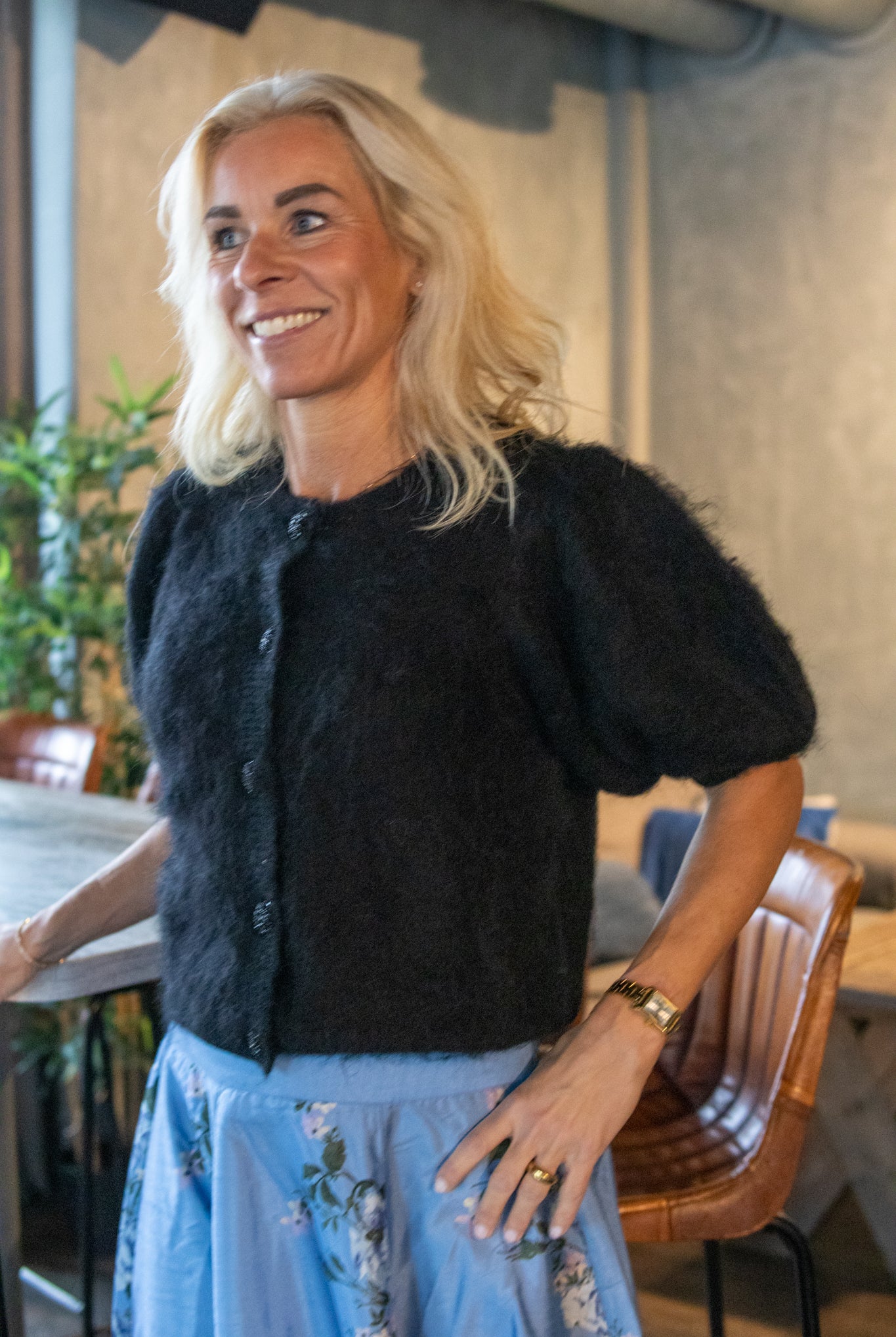 Hairy Knit Puffed Jacket - Svart - Cardigans - Helt Dilla AS