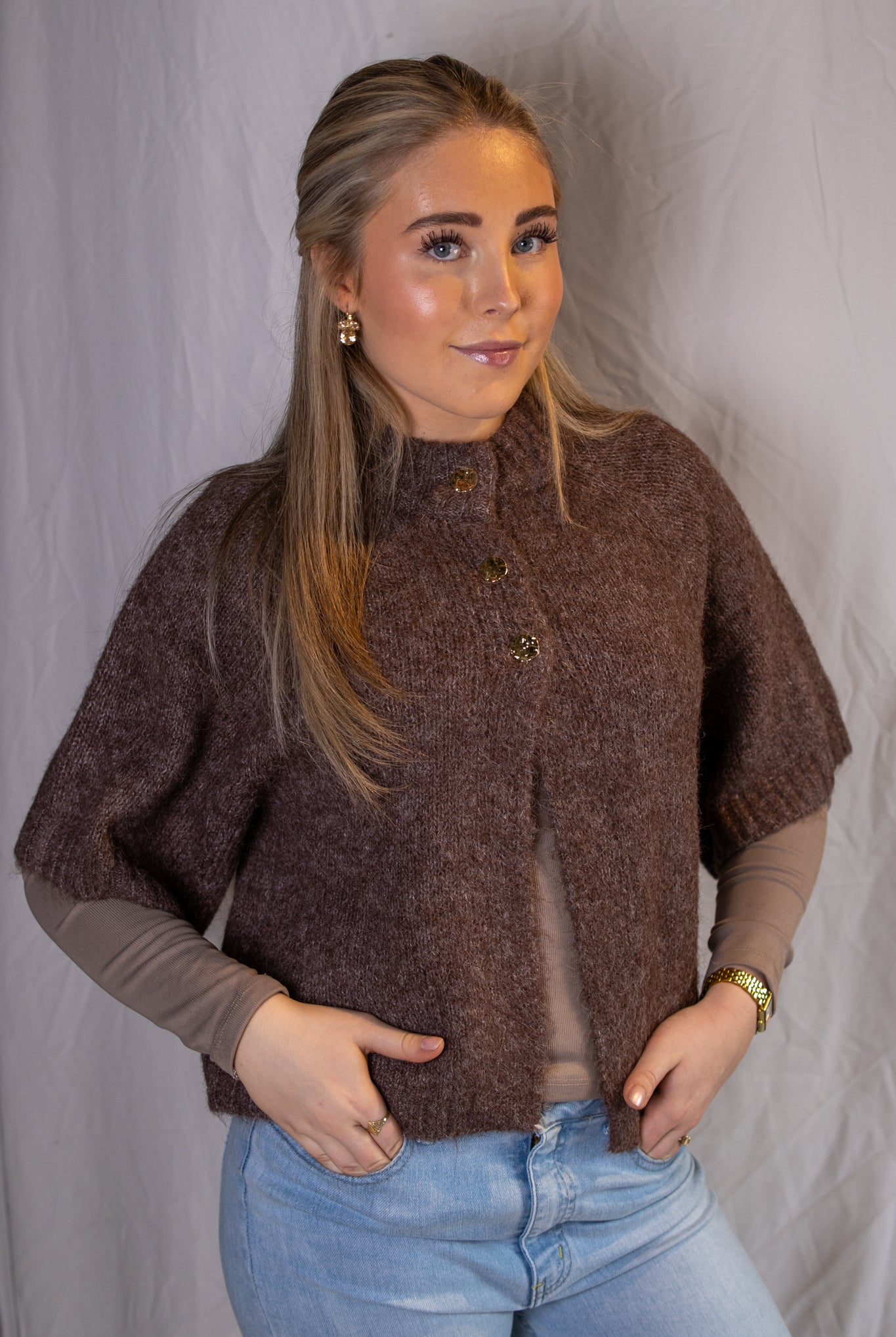 Benuta Fluffy Knit Cardigan - Light Brown - Cardigans - Helt Dilla AS