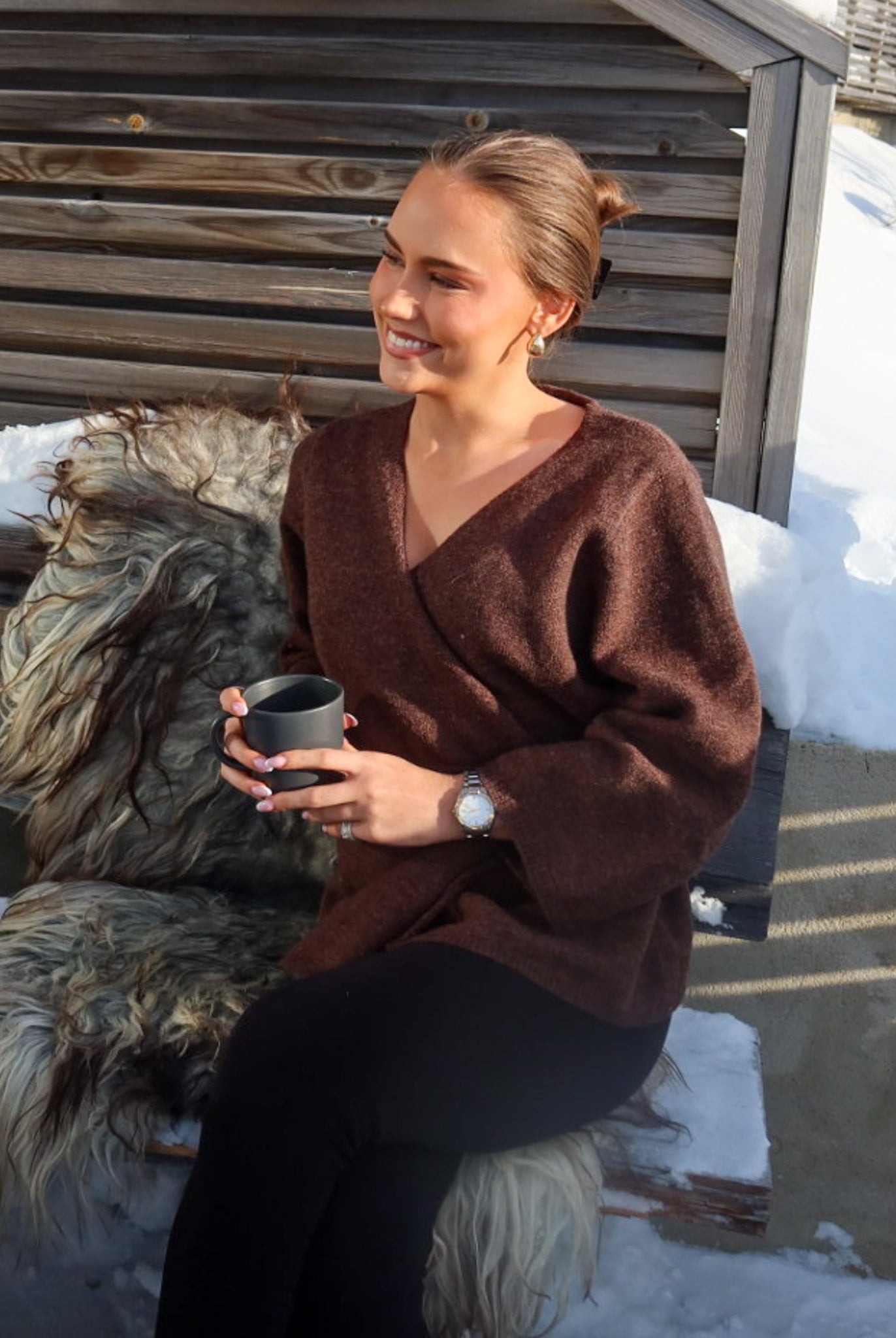 AnneIC Cardigan - Dark Brown - Cardigans - Helt Dilla AS