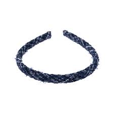 Tweed Hair Band Thin - Grisalle Blue